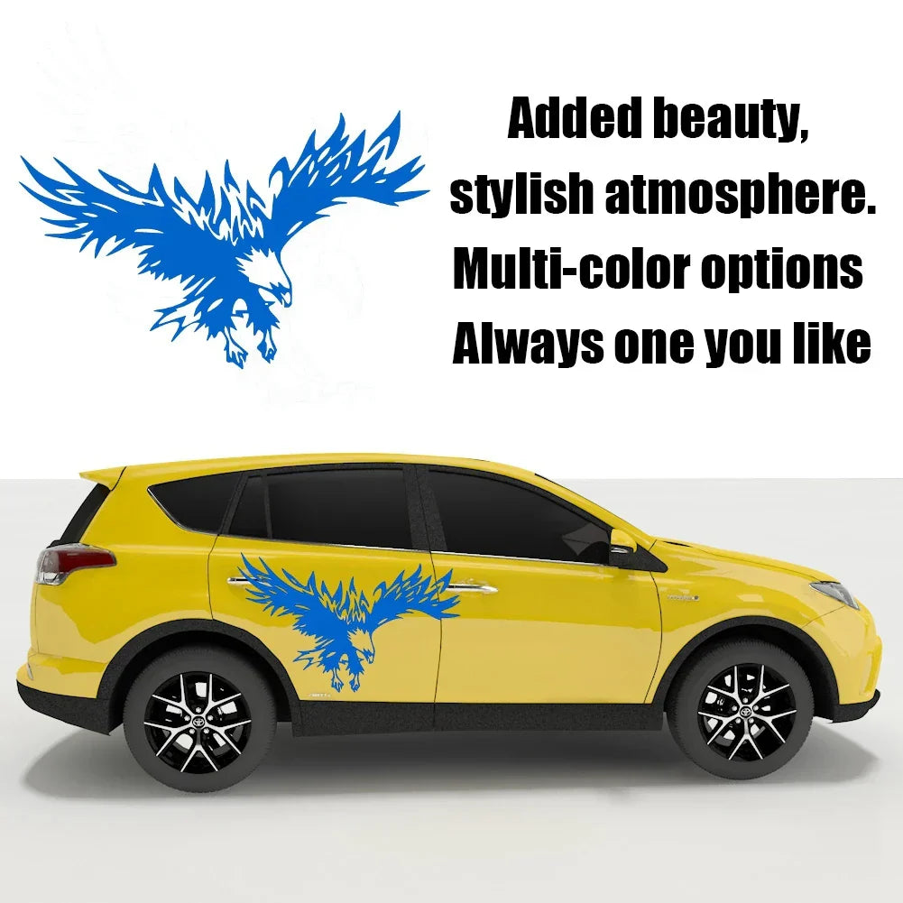 Reflective Laser PVC Eagle Graphics Sticker for Car Door Hood Body Side Decals Vinyl Auto Exterior Styling Film Foil Sheets