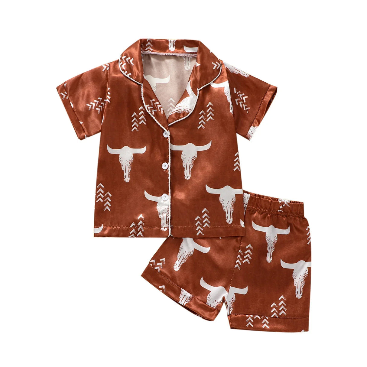 2023 Fashion Children Summer Pajama Sets Silk Satin