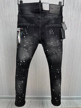2024 Hot Men Jeans Denim Pants Hole Slim