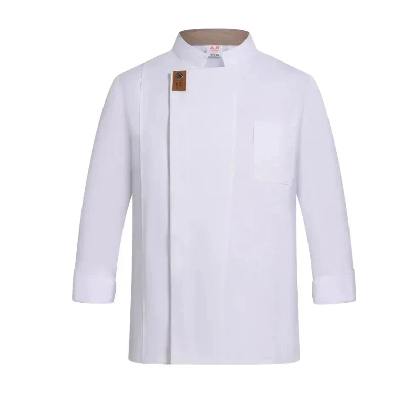 Newest Solid Mens Chef Jacket Short Long Sleeve