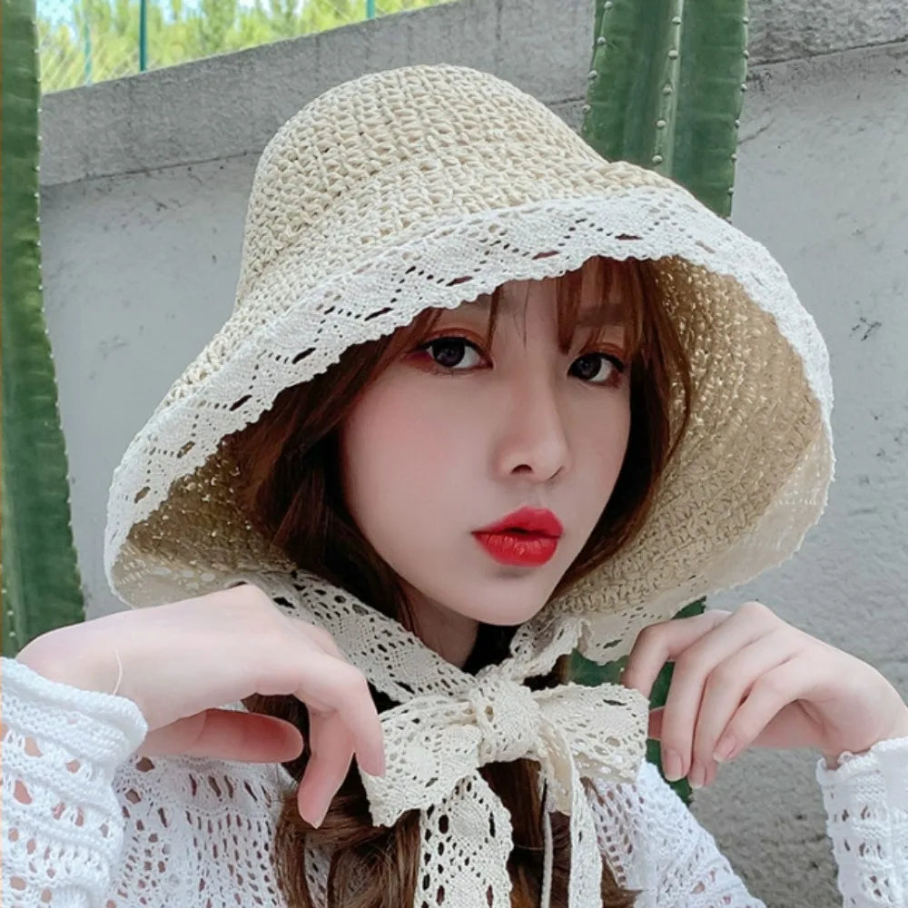 Versatile Lace Edged Vintage Hat Fashion Lace Edged