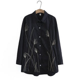 4XL Plus Size Shirt Women 2023 Spring Vintage