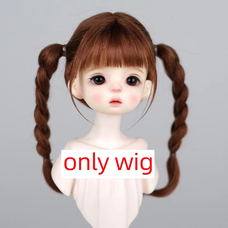 30cm Doll Wig Bangs Ponytail Curly Soft Mohair