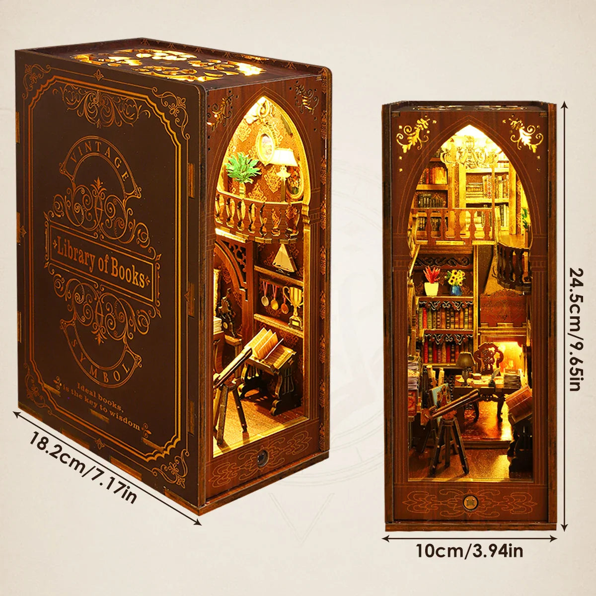 DIY miniature doll house book corner set 3D