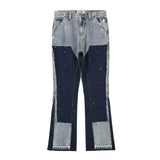 High Street Spliced Speckled Ink Micro Flare Pants