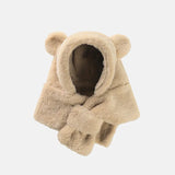 Winter Baby Hat Scarf One-Piece Faux Fur Infant