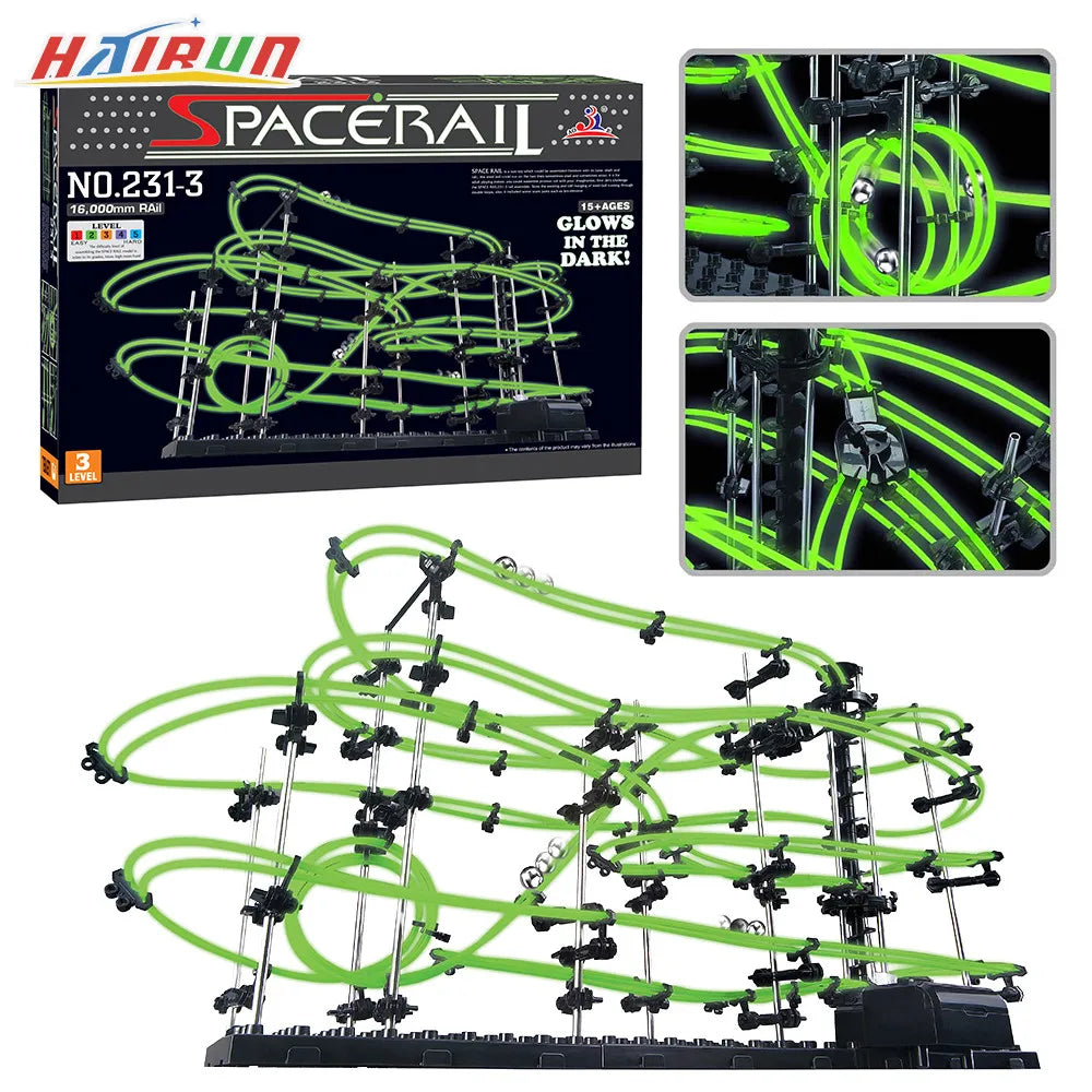 116-343Pcs Spacerail Roller Coaster Ball Toys Maze Race