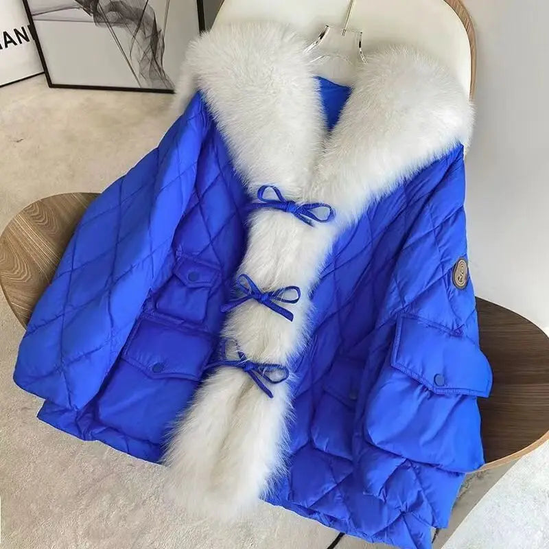 2024 Winter New Women Big Luxury Faux Fox