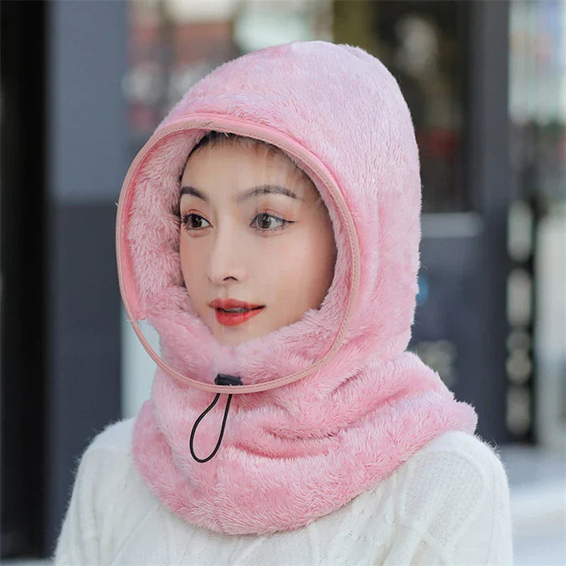 Winter Windproof Plastics Mask Scarf Cap One-Piece Riding