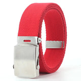 Colorful Canvas Weave Belt Casual Alloy Buckle Waistband