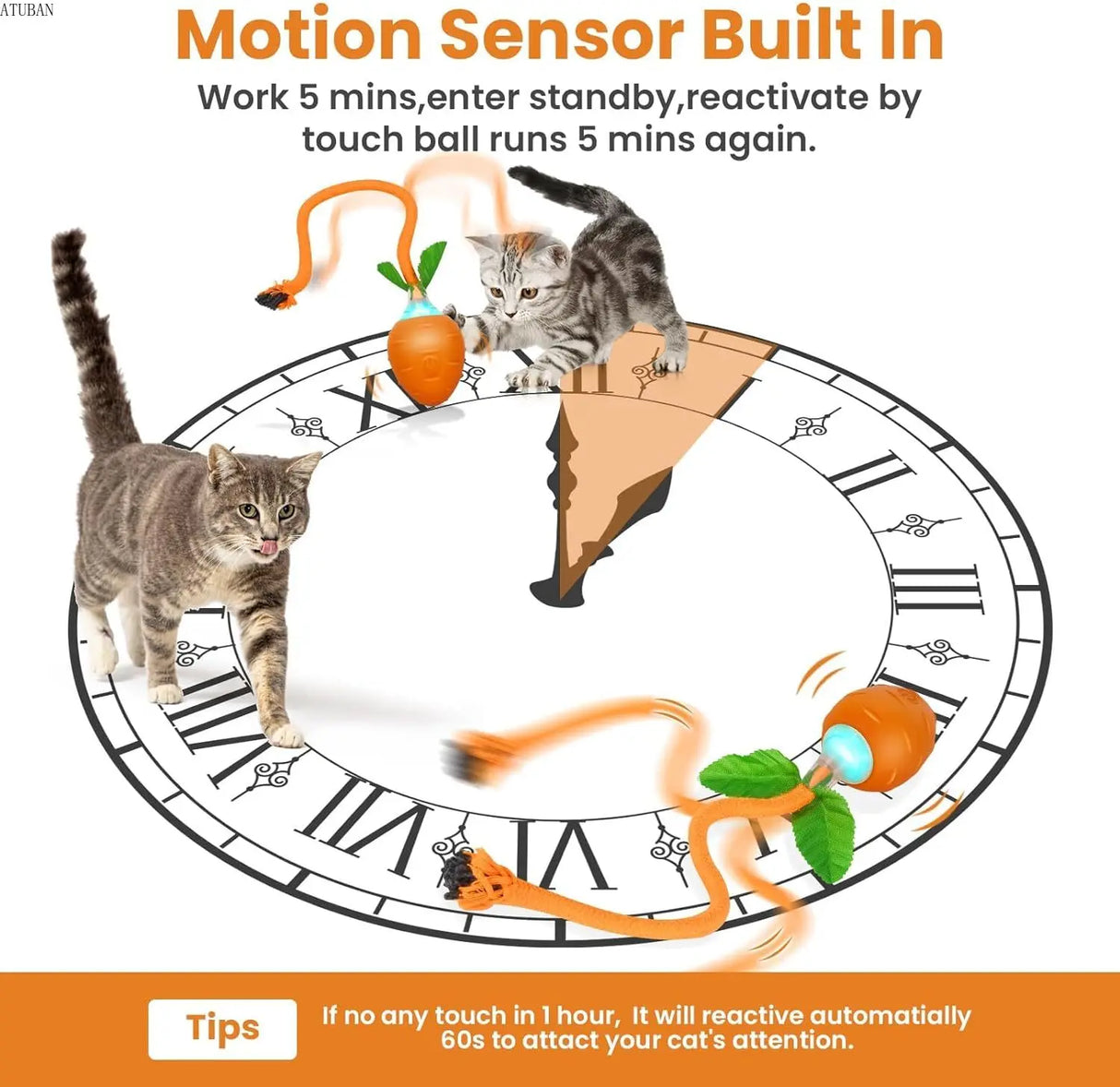 Interactive Cat Toy,3 Working Modes Irregular Motion Trajectory