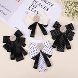 Korean Bow Tie Brooch Women's College Style Bank
