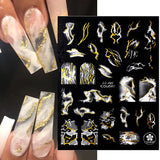 Purple Marble Nails Stickers Smoke Design Manicure Decals