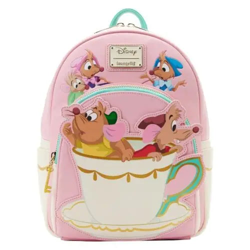 Disney Cinderella PU Leather Women Backpack Stitch Cartoon