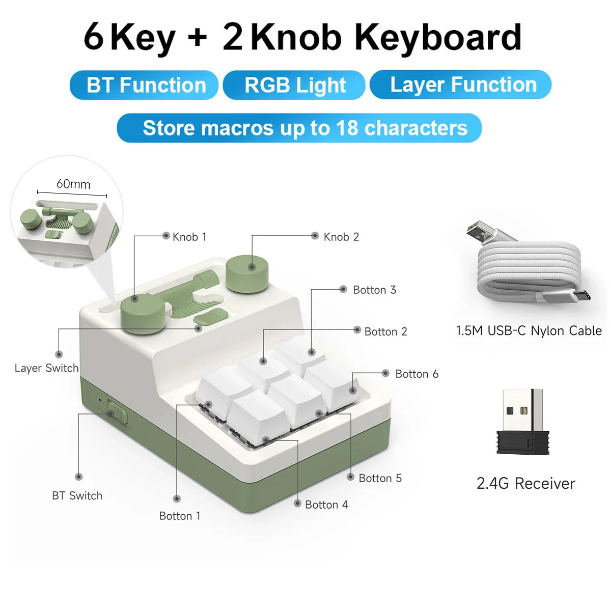 Programming Macro Custom Knob Keyboard RGB 3 Key