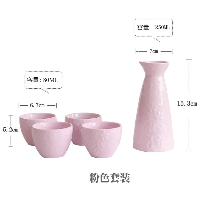Glasses of Wine Set Sake Home Brewing Wine
