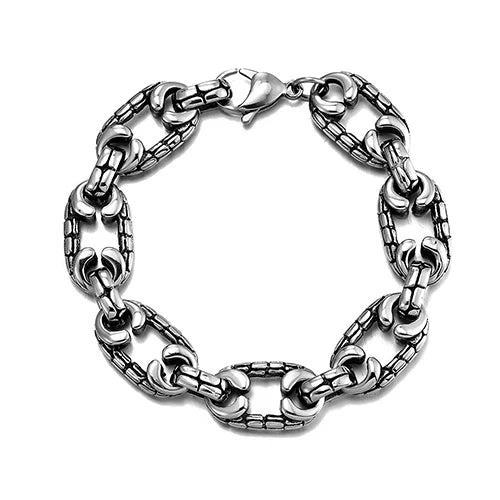 Hot stainless steel pig nose bracelet For Men‘s Women‘s personality Korean version Retro nose splicing punk chain bracelet Gifts