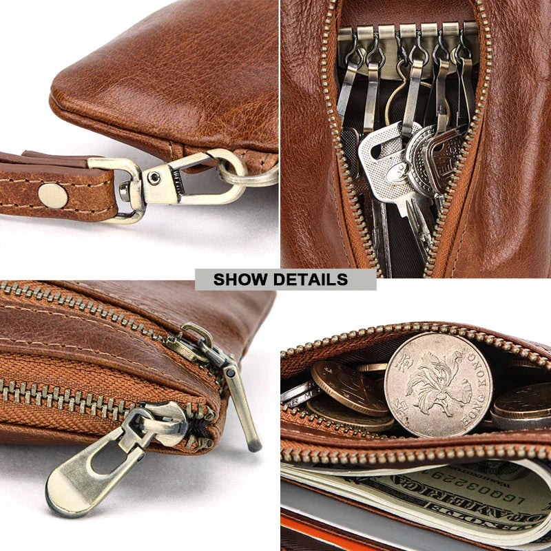 CONTACT'S Clutch Wallets for Women Genuine Leather Key Chains Card Holders Casual Women's Purses Female Bags Handbags Coin Purse