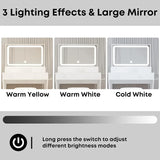 LIKIMIO Vanity Desk with LED Lighted Mirror &