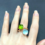 2PcsSet Pomellato Ring Stacked Mix Color Crystal Ring