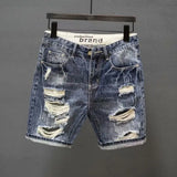 Men's Ripped Denim Shorts Fashionable Summer Slim Shorts