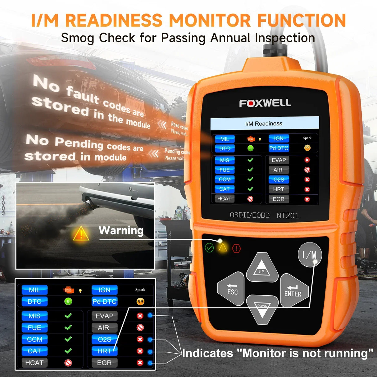 Foxwell NT201 OBD2 Automotive Scanner Check Engine Light