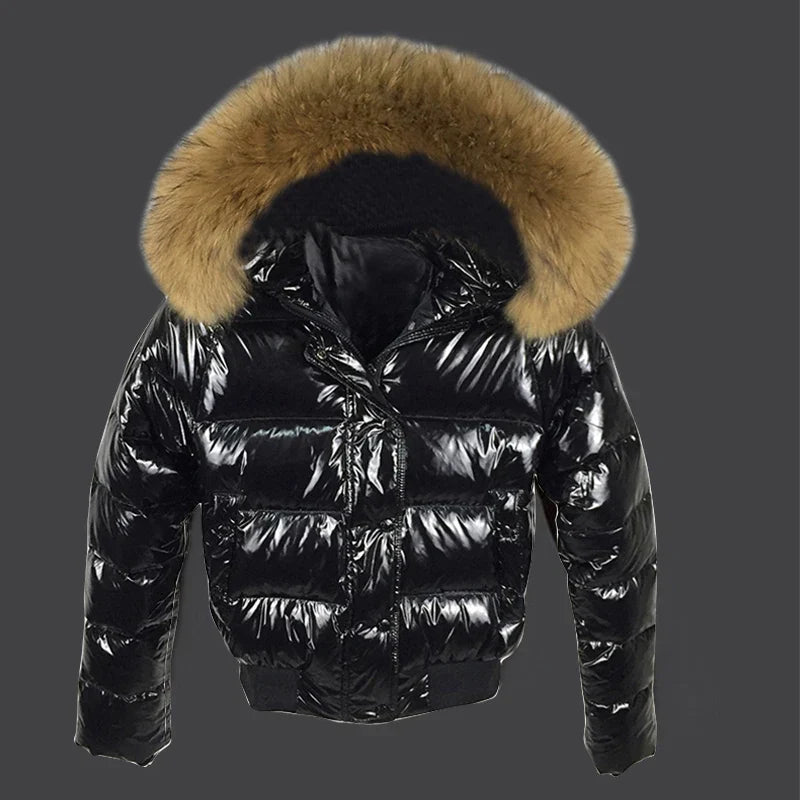 Fake Fur Parkas Waterproof Women Down Jacket 2023