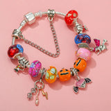 Cute Enamel Disney Princess Dress Charms Bracelet Women