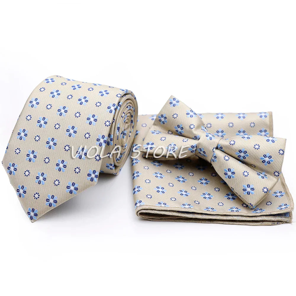 45 Color Paisley Geometry Striped 7.5cm Tie Set