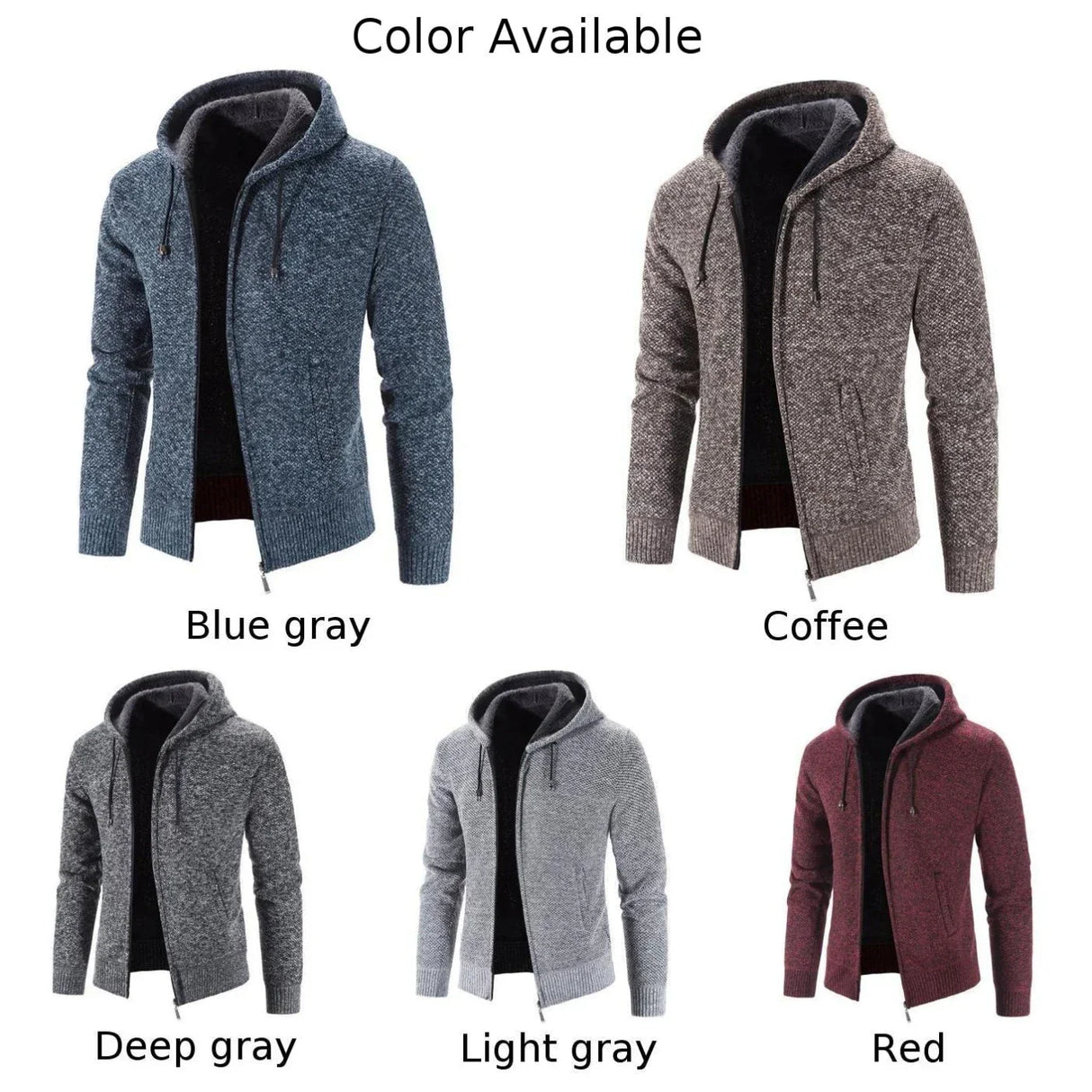 Mens Autumn Winter Warm Thick Fur Lined Hooded