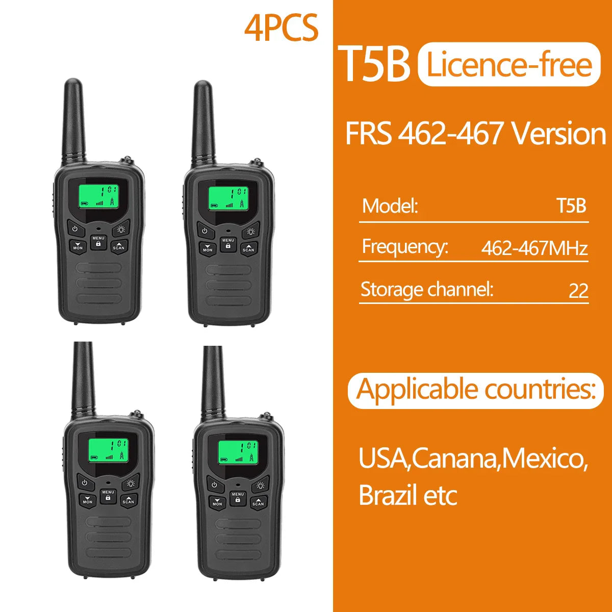 2/4/6 PCS ABBREE Walkie Talkie PMR/FRS UHF Mini