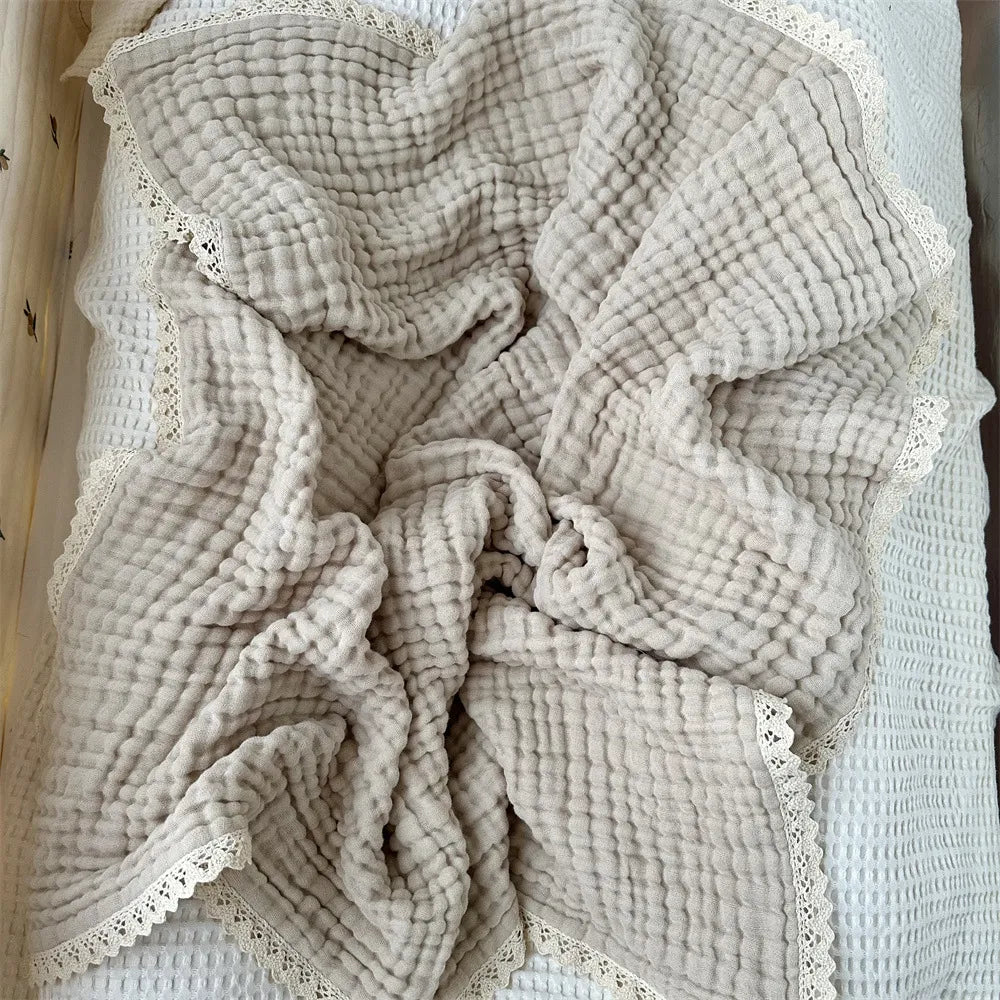Layer Baby Blanket Newborn Bath Towel Muslin Swaddle