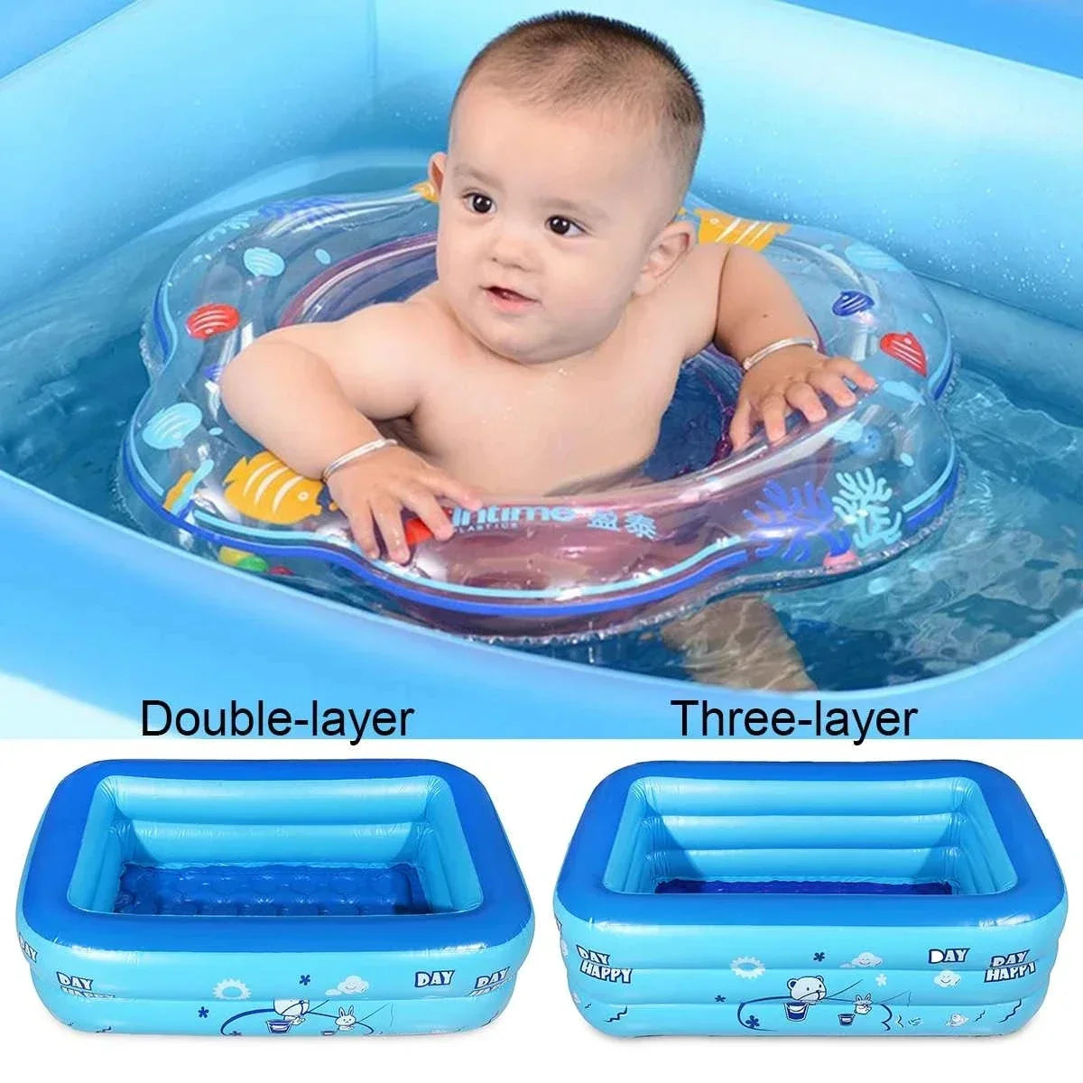 120cm/130cm Inflatable Square Swimming Pool Children Inflatable Pool