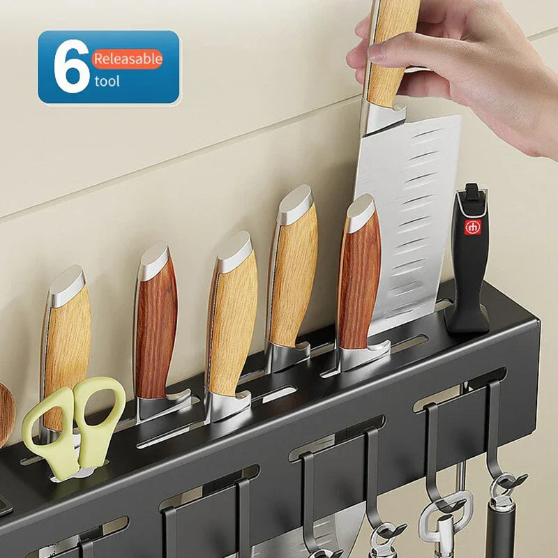 Stainless Steel Kitchen Storage Rack Wallmounted Multifunctional Storage