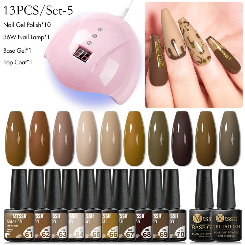 Mtssii 13/16Pcs Gel Nail Polish Set With 36W