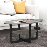 JAYA Oval Coffee Table, Columbia Walnut/Black