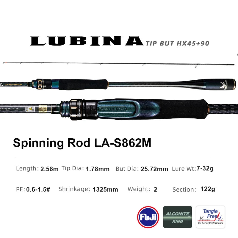 PURELURE LUBINA Spinning Rod For Bass High Carbon