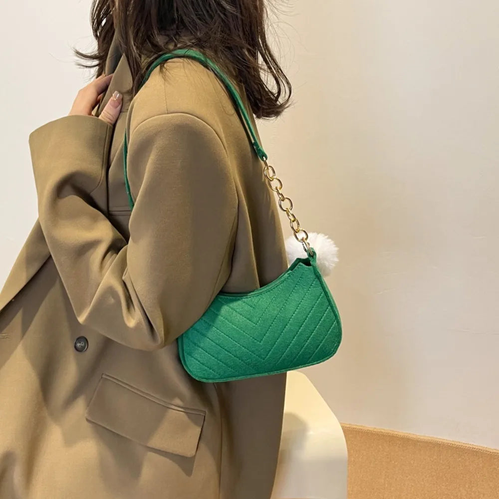 Fashion Women Handbag Solid Color Casual Mini Underarm Bag Female Chain Shoulder Pouch Hot Sale Ladies Leather Tote Bag