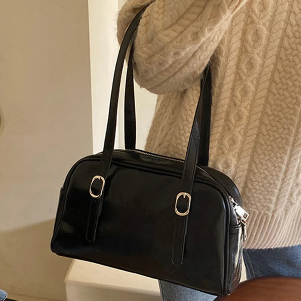 Vintage PU Leather Women Tote Handbag High Quality