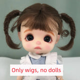 Doll Wig Bangs Ponytail Curly Soft Mohair Wig