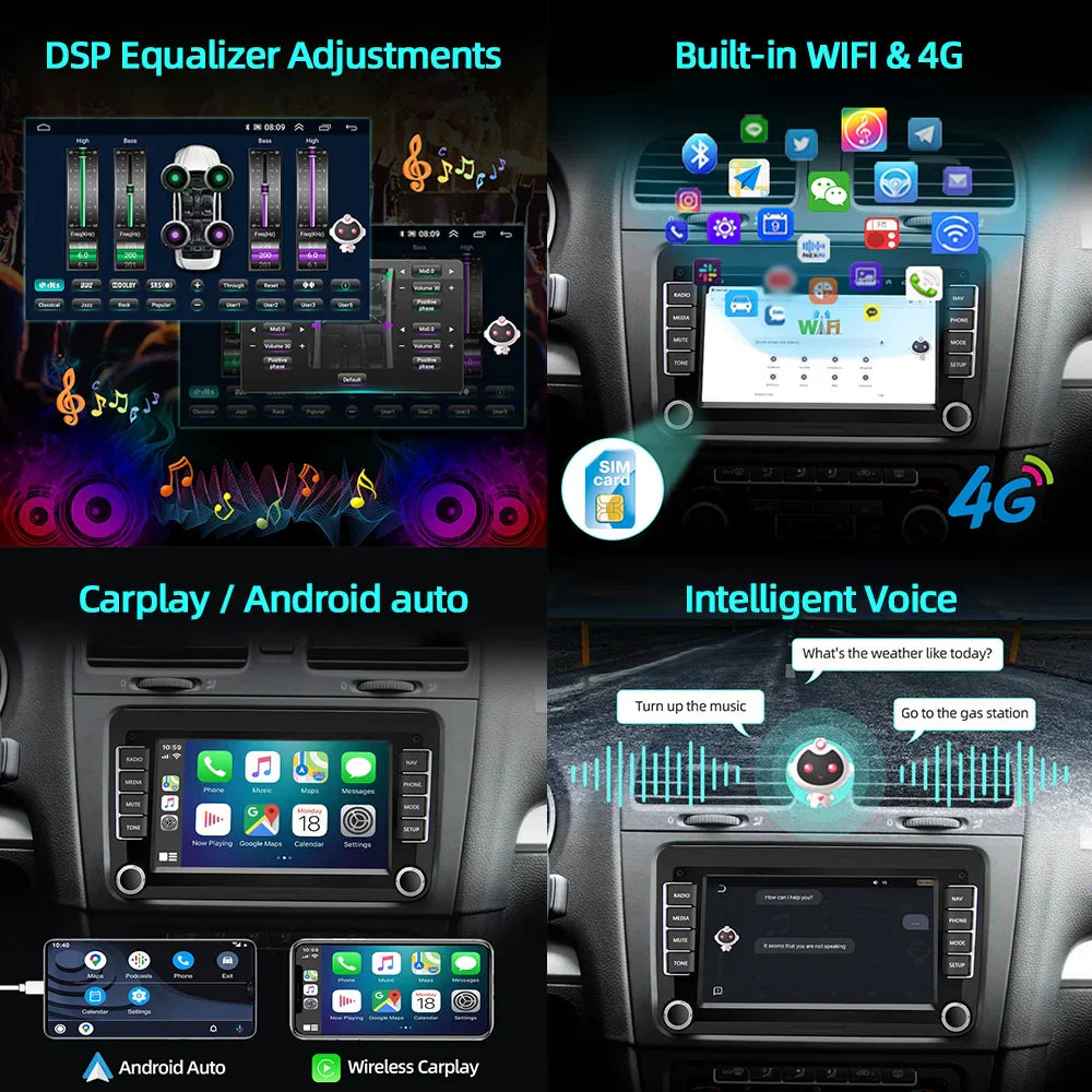 LeeKooLuu car intelligent system android auto radio 2din