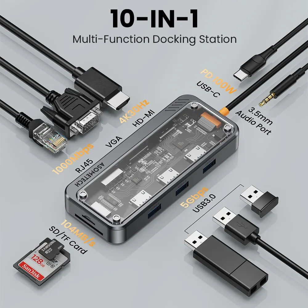 4K 5GB USB C Hub Dock Station Type