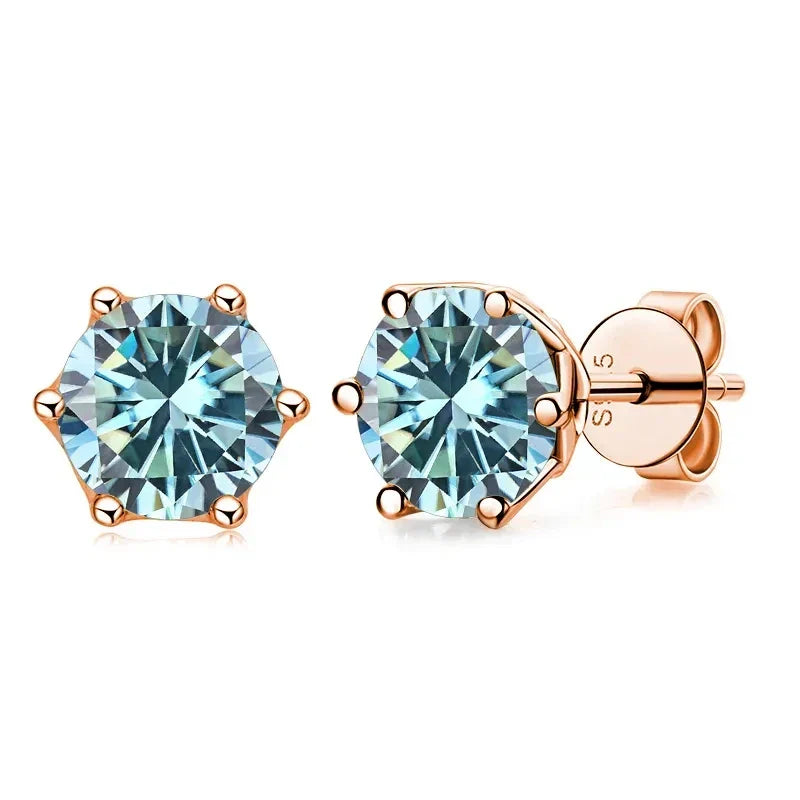 GRA 0.5ct-1ct D Color Certified Moissanite Stud Earrings