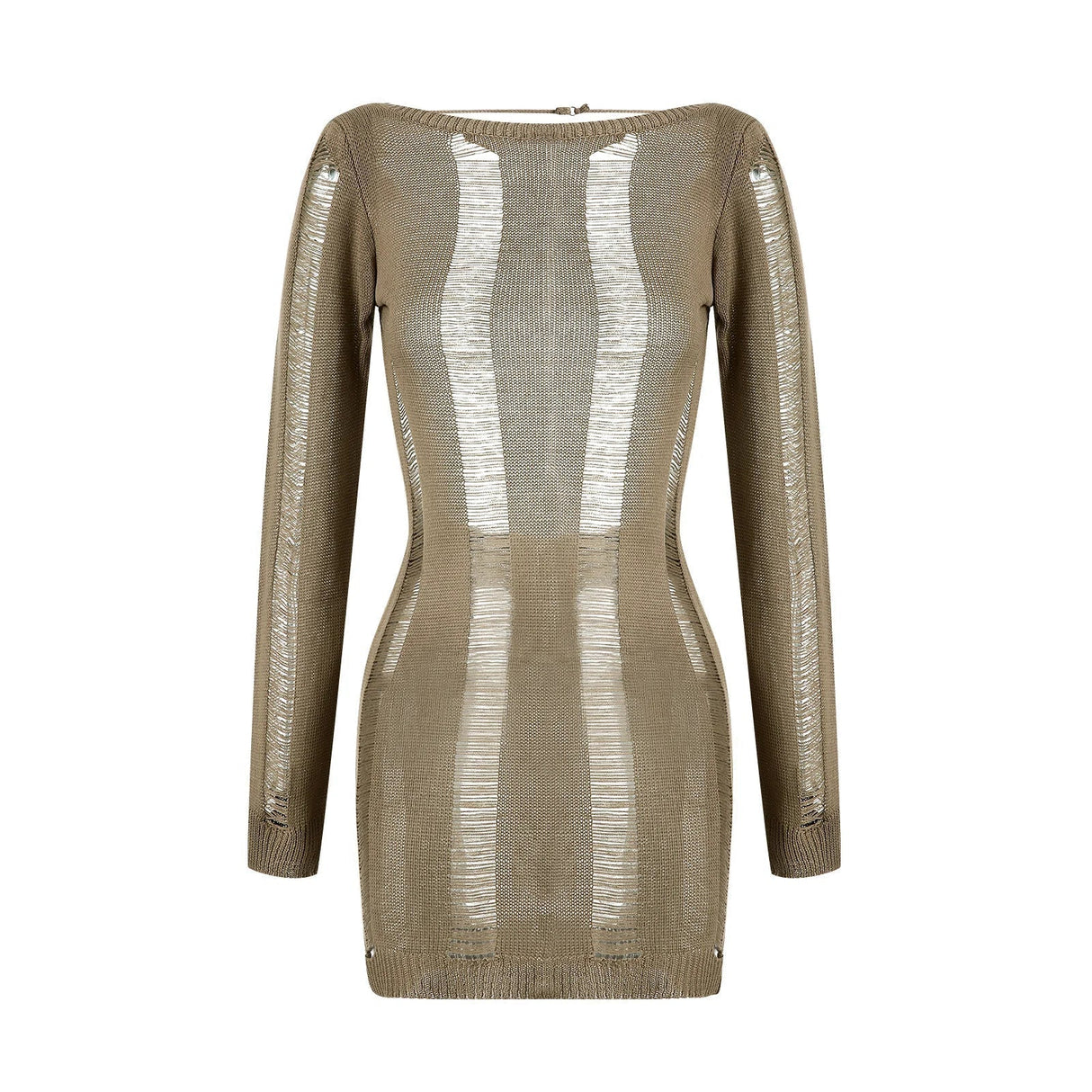 Puloru Sexy Knitted Cutout Short Dress 2022 Spring