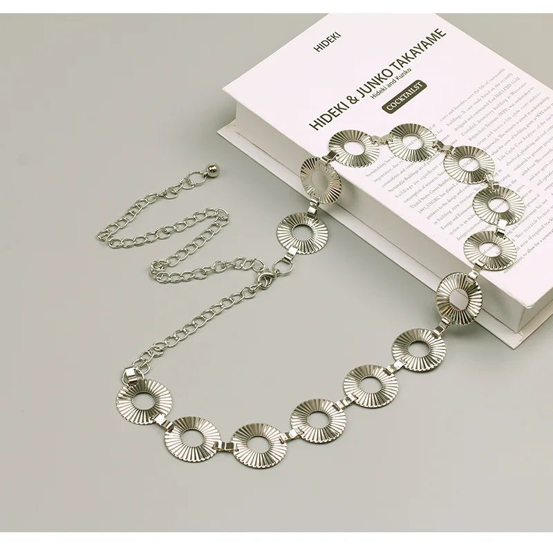 Belt Women's Lady Fashion Metal Chain Gold Color
