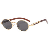 2022 New Vintage Imitation Wood Sunglasses Europe and