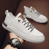 Elastic Shoes for Men Trend Casual Brand Leather