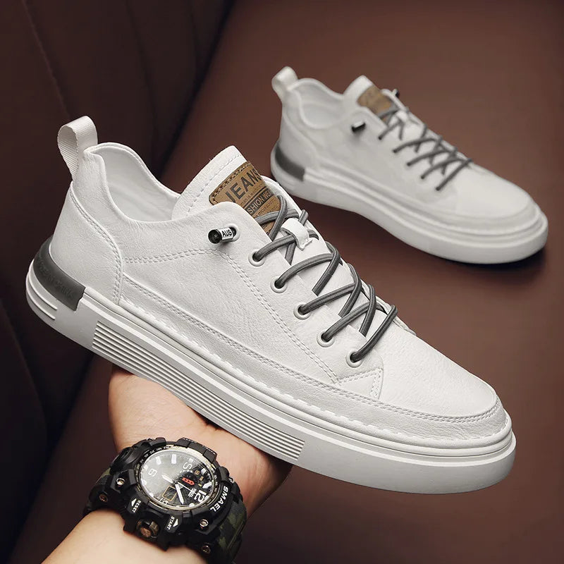 Elastic Shoes for Men Trend Casual Brand Leather