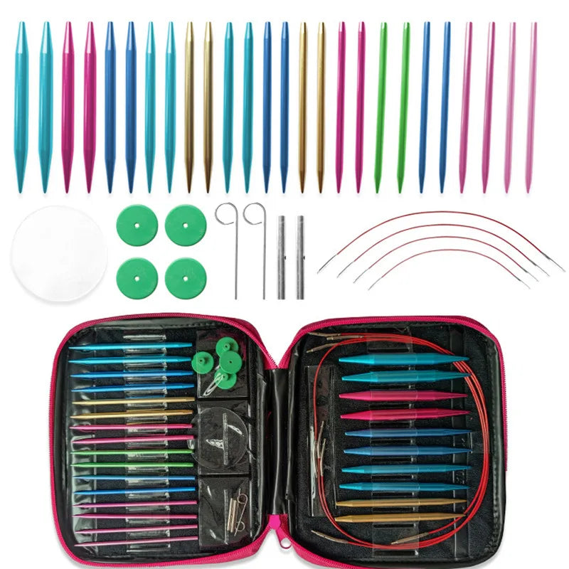 Aluminum Circular Knitting Needles Set Interchangeable Crochet Hooks