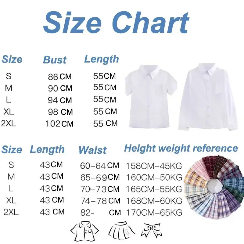 Japanese Uniform Korean School JK Uniform Shirt Plaid